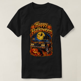 Happy Halloween Vintage Classic USA Muscle Car  T-Shirt
