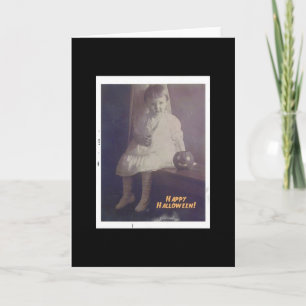 Happy Halloween Vintage Girl Card