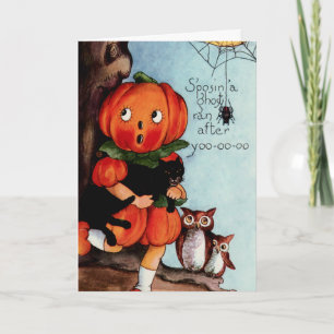 Happy Halloween Vintage Illustration Card