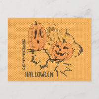 Happy Halloween Vintage Invitation Postcard