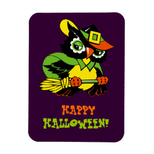 Happy Halloween! Vintage Owl Gift Magnet
