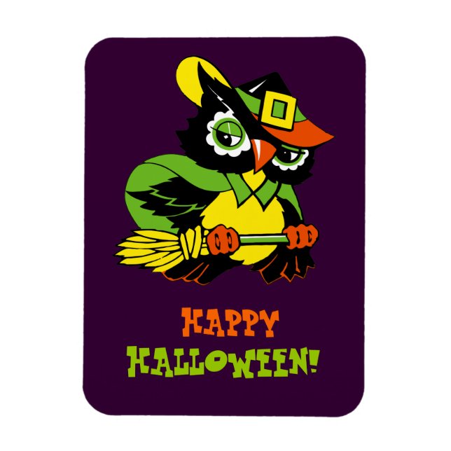 Happy Halloween! Vintage Owl Gift Magnet (Vertical)