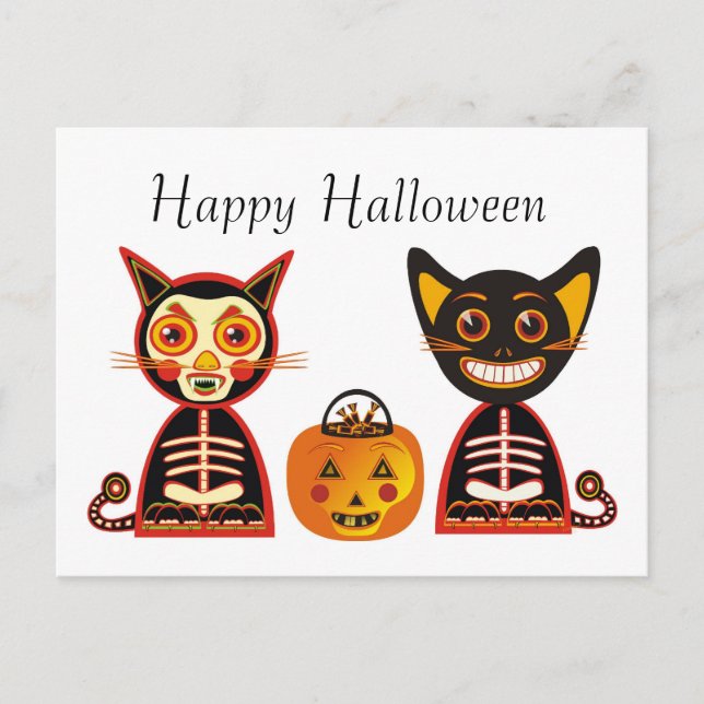 Happy Halloween Vintage Style Postcard (Front)