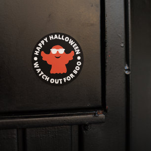 Happy Halloween Watch Out For Boo Classic Round Sticker