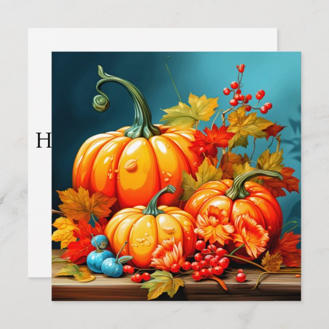 Happy Halloween | Welcome Autumn Season Card (Front/Back)