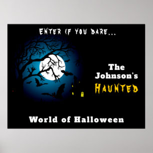 Happy Halloween Welcome to Scary Haunted House Poster