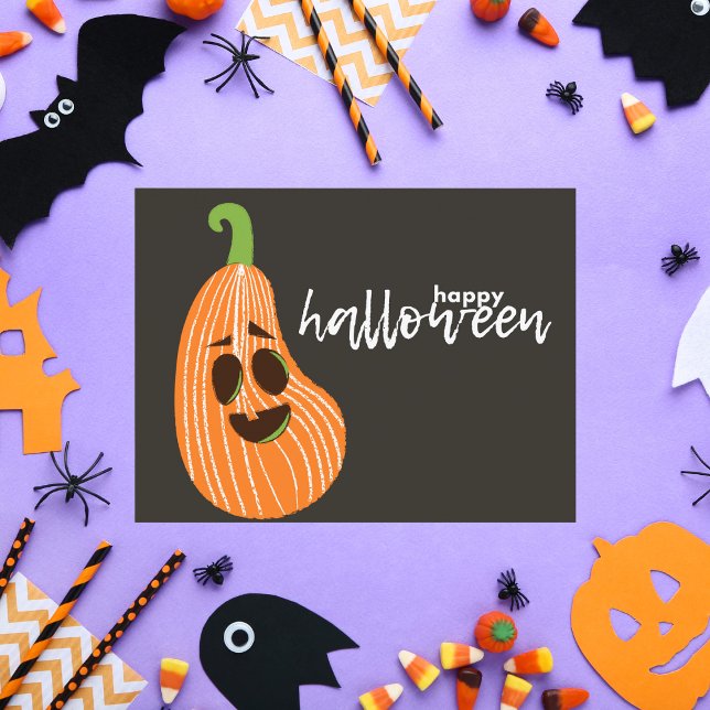 Happy Halloween Whimsical Pumpkin Postcard (Creator Uploaded)