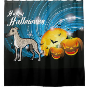 Happy Halloween Whippet Shower Curtain