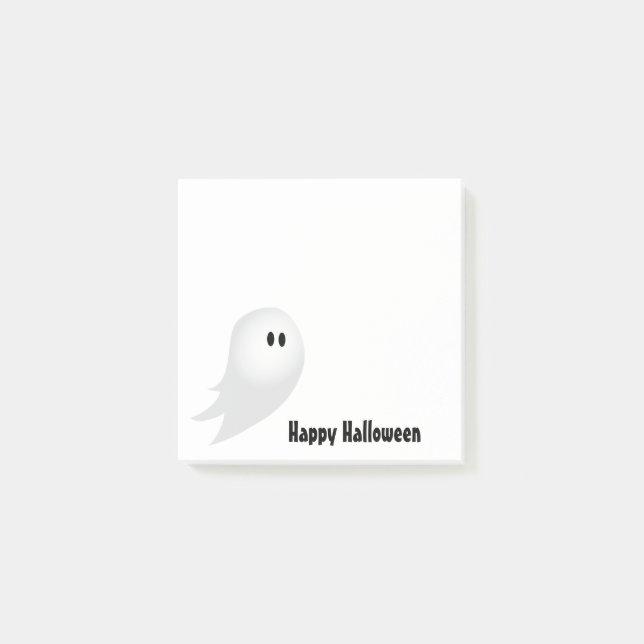 Happy Halloween white cartoon ghost Post-it Notes (Front)