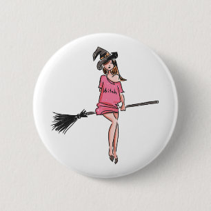 Happy Halloween Witch 6 Cm Round Badge