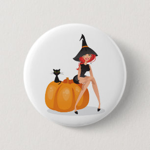 Happy Halloween Witch 6 Cm Round Badge