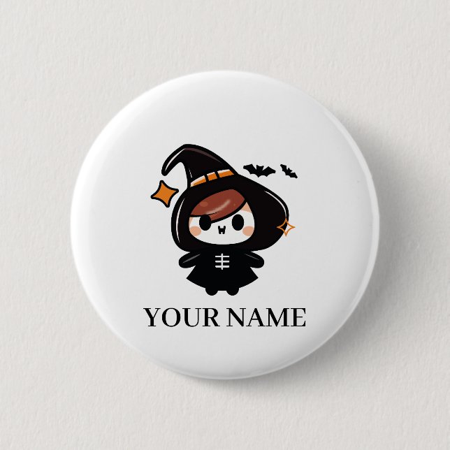 Happy Halloween Witch 6 Cm Round Badge (Front)