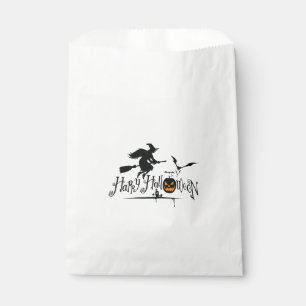 Happy Halloween Witch And Bats Favour Bag
