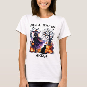 Happy Halloween Witch Bats "Black Cat" pumpkins  T-Shirt