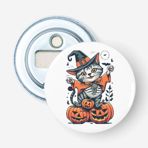 Happy Halloween Witch Cat Bottle Opener