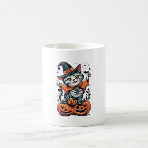 Happy Halloween Witch Cat Coffee Mug