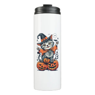 Happy Halloween Witch Cat Thermal Tumbler