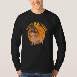 Happy Halloween Witch Dachshund Weiner Dog Animal T-Shirt