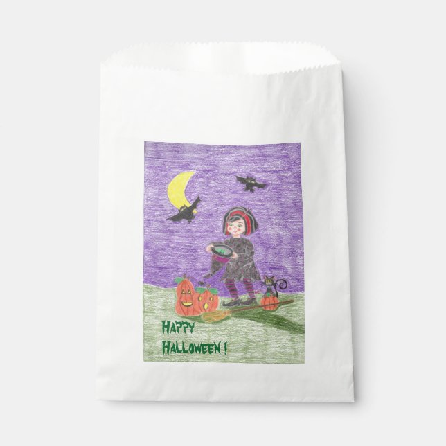 Happy Halloween witch favour bags (Front)