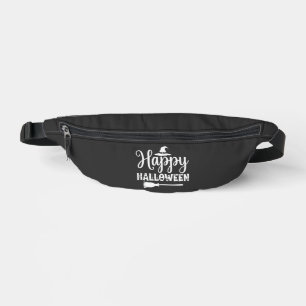 Happy Halloween Witch Hat Broom Design Bum Bags