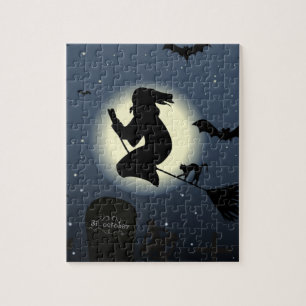 "HAPPY HALLOWEEN" WITCH JIGSAW PUZZLE