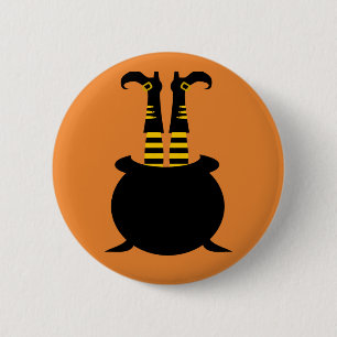 Happy Halloween Witch Leg 6 Cm Round Badge