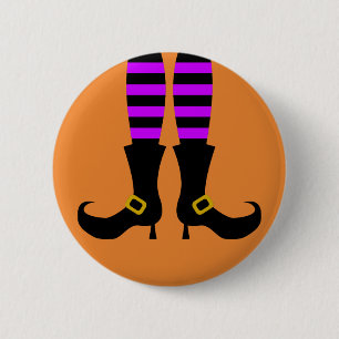 Happy Halloween Witch Leg 6 Cm Round Badge