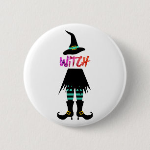 Happy Halloween Witch Leg 6 Cm Round Badge