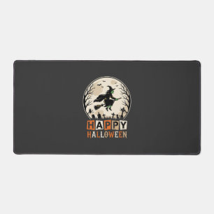 Happy Halloween Witch Moon Cemetery Design_1 Desk Mat