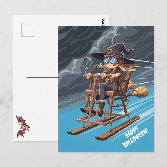 Happy Halloween Witch Postcard (Front/Back)