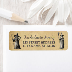 Happy Halloween Witch Return Address     Label