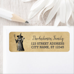 Happy Halloween Witch Return Address     Label