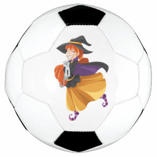 "HAPPY HALLOWEEN" WITCH SOCCER BALL