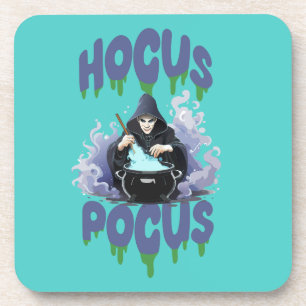 Happy Halloween Witch Stirring Their Potion Pot Coaster
