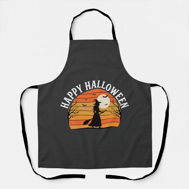 Happy Halloween Witch Sunset Design_1 Apron (Front)