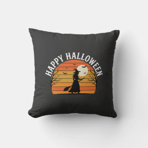 Happy Halloween Witch Sunset Design_1 Cushion