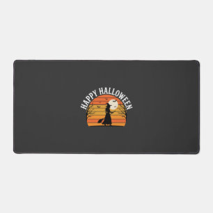 Happy Halloween Witch Sunset Design_1 Desk Mat
