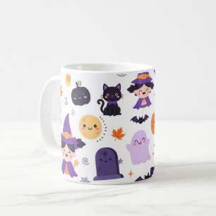 Happy Halloween Witches Ghosts Cats Bats Pumpkins Coffee Mug