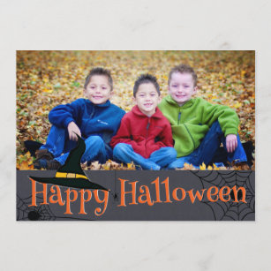 Happy Halloween Witches Hat photo card