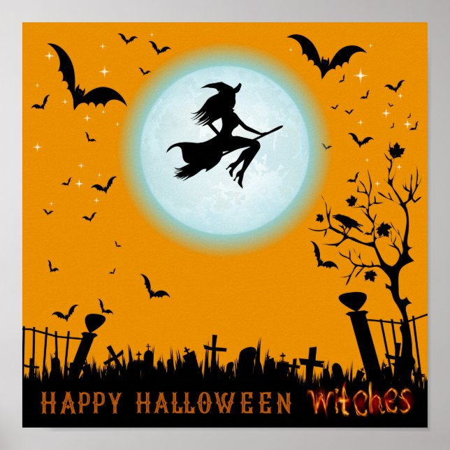 Happy Halloween Witches Poster (Front)