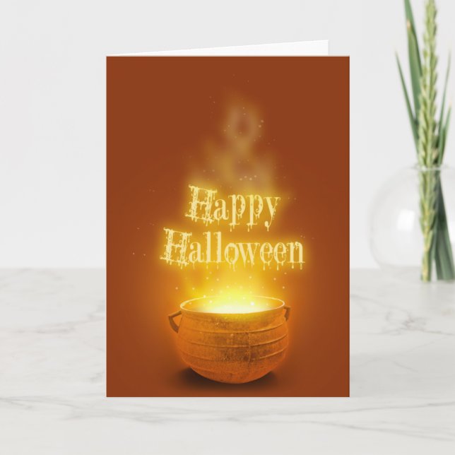 Happy Halloween Witch's Caldron Card (Front)