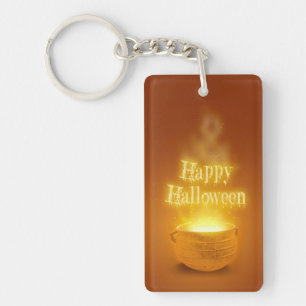 Happy Halloween Witch's Caldron Key Ring