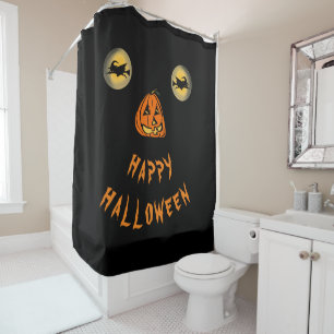 Happy Halloween Witchy Eyes And Pumpkin Nose Shower Curtain