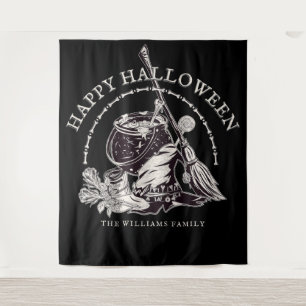 Happy Halloween Witchy Photo Booth Party Backdrop Tapestry