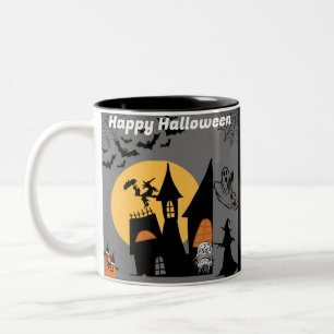 Happy Halloween witchy scary spirit  Two-Tone Coffee Mug
