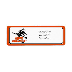 Happy Halloween Witchy Silhouette Return Address Label