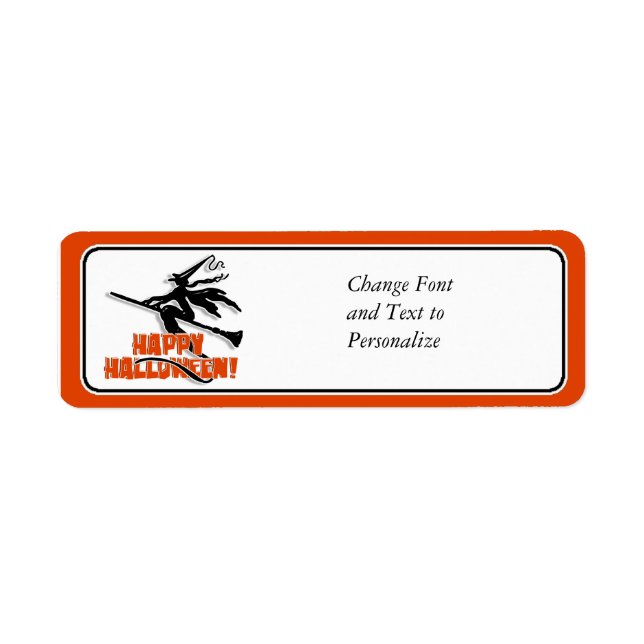 Happy Halloween Witchy Silhouette Return Address Label (Front)