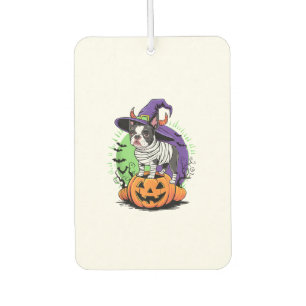 Happy Halloween with Boston Terrier Mummy & Witch  Car Air Freshener