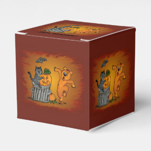 Happy Halloween with Cat Bat Dog and Spider Favour Box
