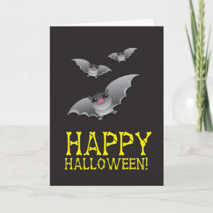 Happy Halloween with cute batty Card